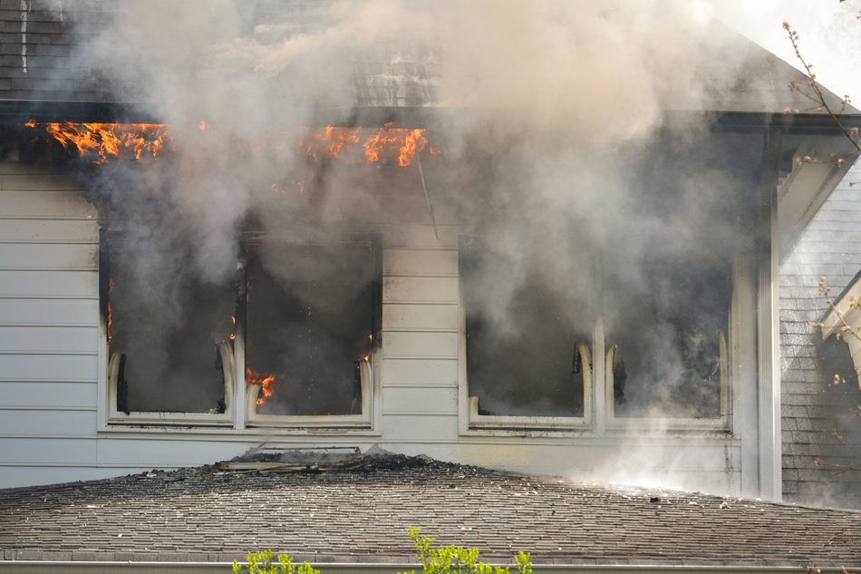 Fire damaged home in Louisville before restoration